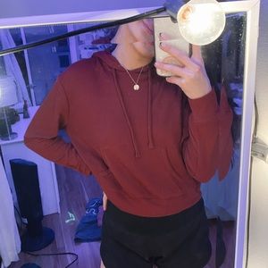 Hollister Cropped Waffle Knit Hoodie